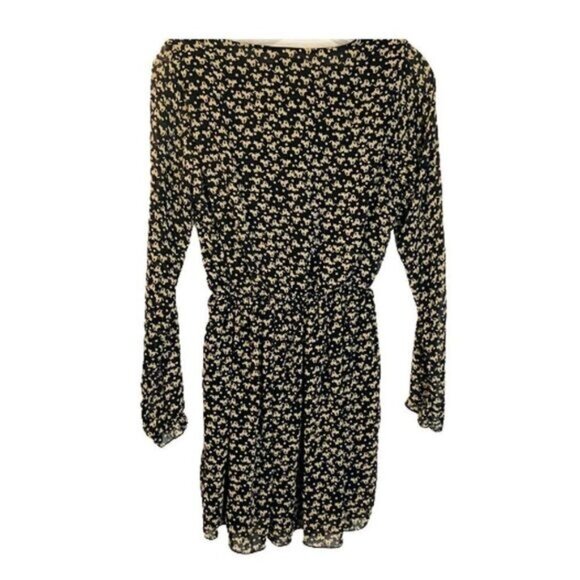 Women's Rounded Neck Flounce‎ Long Sleeve Short Dress - Picture 2 of 6